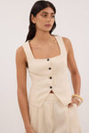 FRAN SANDSTONE LINEN VEST