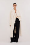 MILES CREAM OVERSIZED WOOL WRAP COAT