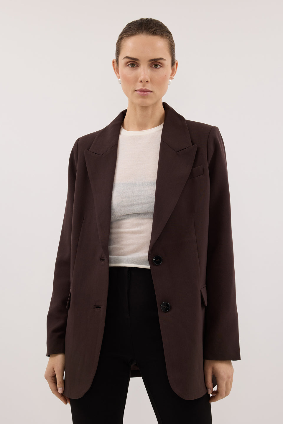 ELLE DARK CHOCOLATE BLAZER