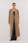 CELINA TAN WOOL BLEND COAT