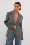 MERRITT CHARCOAL CINCHED BLAZER