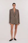 FRANKIE CHOC TWEED BOYFRIEND BLAZER