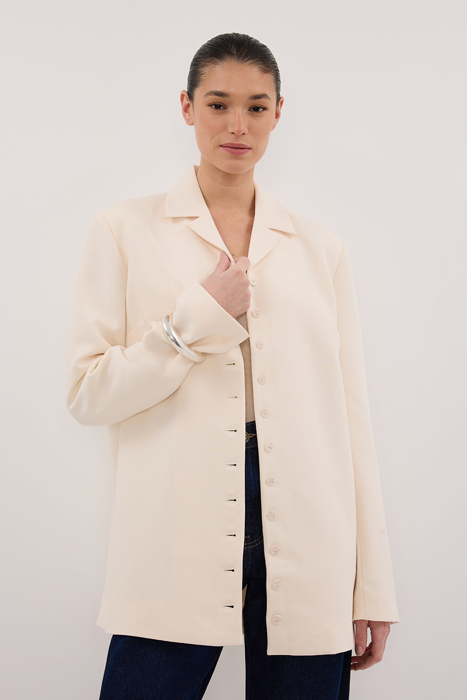 RYKER CREAM RELAXED BLAZER Clothing DISSH Boutiques