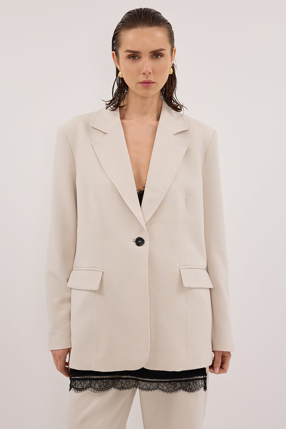 CHELSEA BONE OVERSIZED BLAZER Clothing DISSH Boutiques