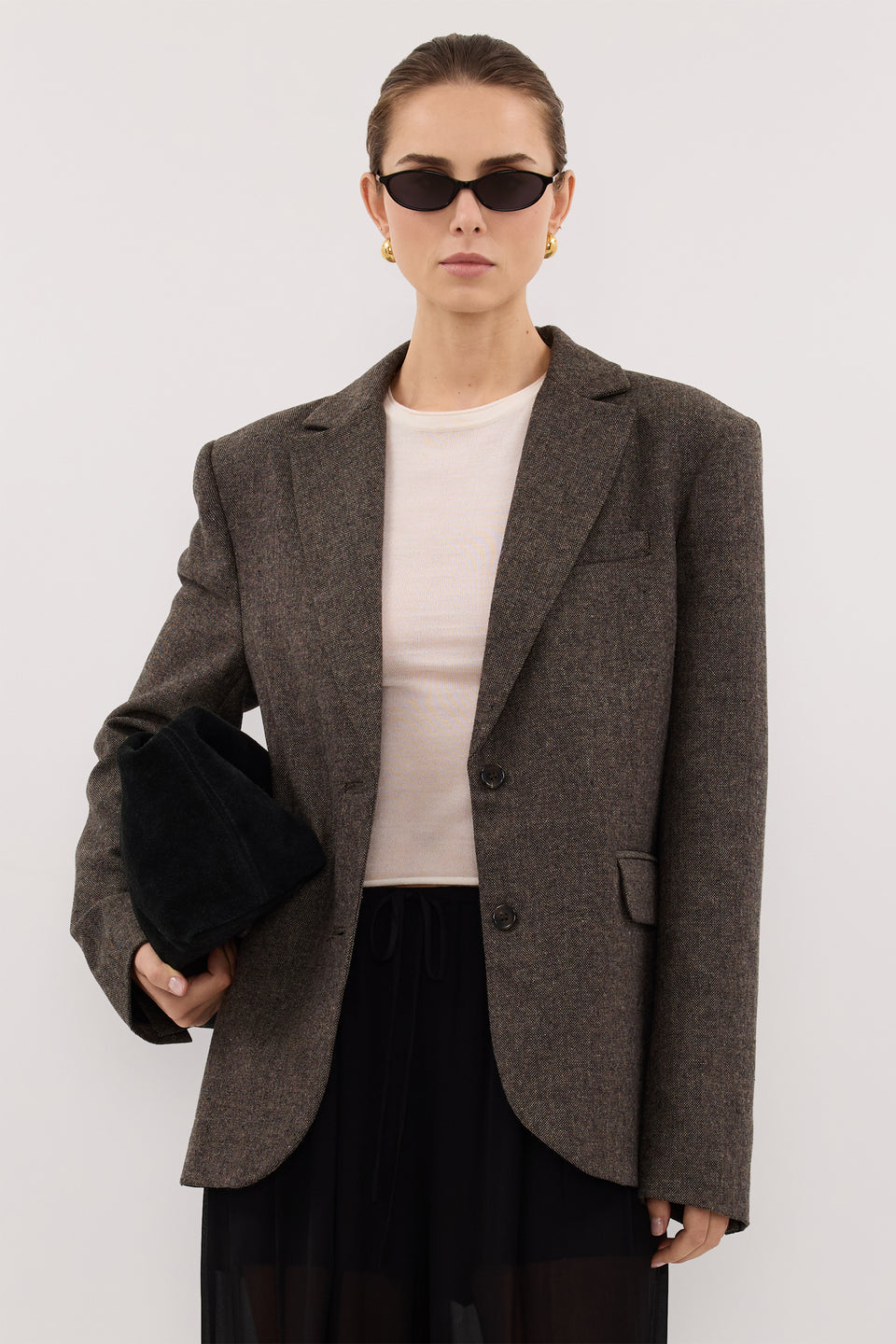 AMELIA MOCHA TEXTURED BLAZER