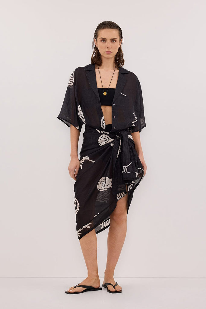 POSITANO BLACK RAMIE SARONG