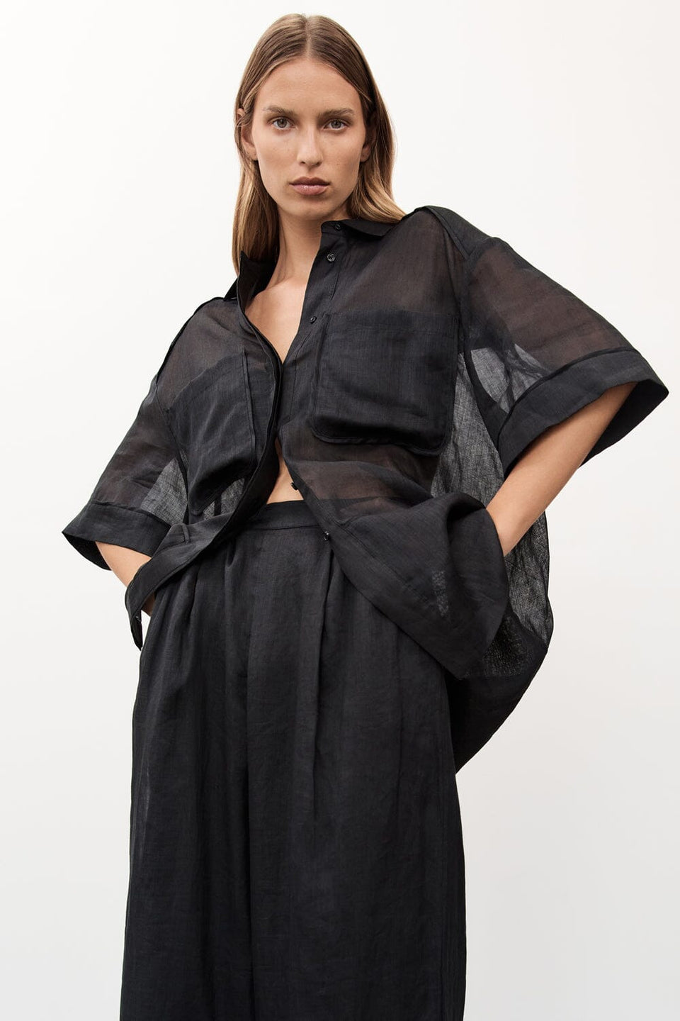 KAI BLACK RAMIE RESORT SHIRT Clothing DISSH Boutiques 6 BLACK