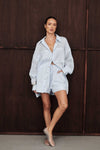 KAI CORNFLOWER OVERSIZED RAMIE SLEEVED SHIRT