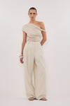 RIO OAT DRAPED TWIST KNIT TOP