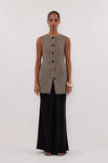 FRANKIE CHOC TWEED TUNIC VEST