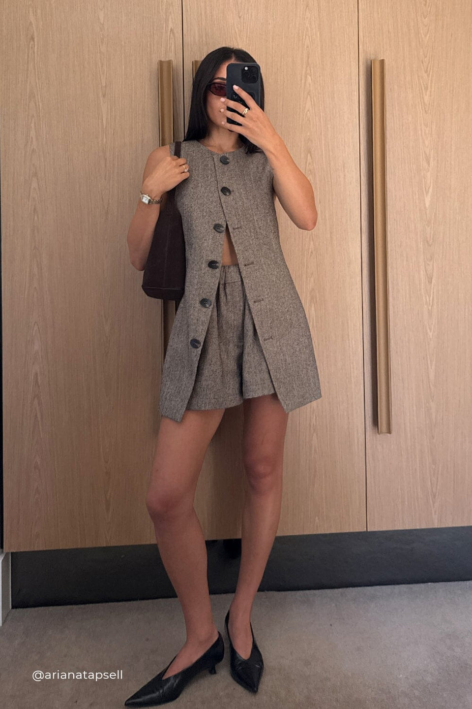 FRANKIE CHOC TWEED TUNIC VEST Clothing DISSH Boutiques