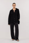 SALMA BLACK POLO NECK KNIT CARDIGAN