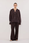 SALMA WINE POLO NECK KNIT CARDIGAN