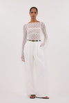 LIZZIE WHITE LACE LONG SLEEVE TOP