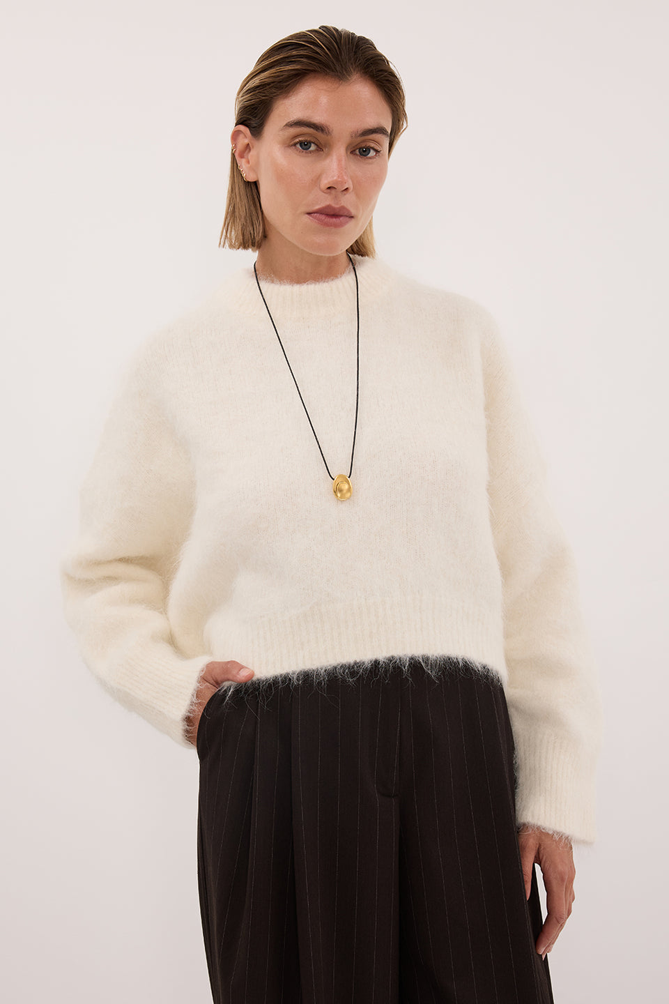 SALMA IVORY TUCK SLEEVE JUMPER Clothing DISSH Boutiques