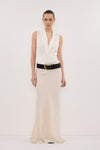 FELICITY OFF WHITE SLEEVELESS WRAP TOP
