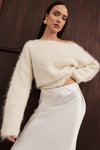 SALMA IVORY ASYM KNIT JUMPER