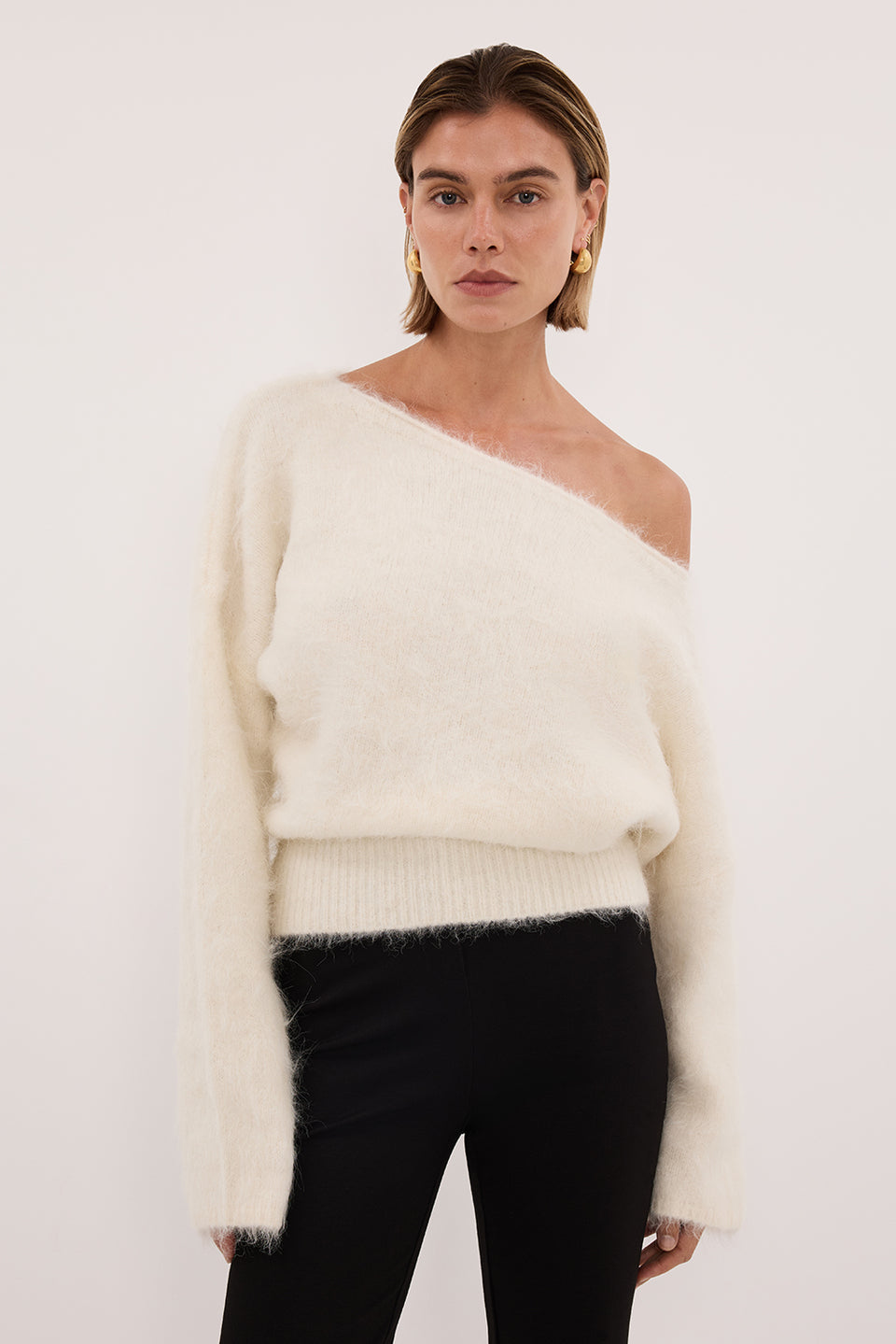 SALMA IVORY ASYM KNIT JUMPER Clothing DISSH Boutiques