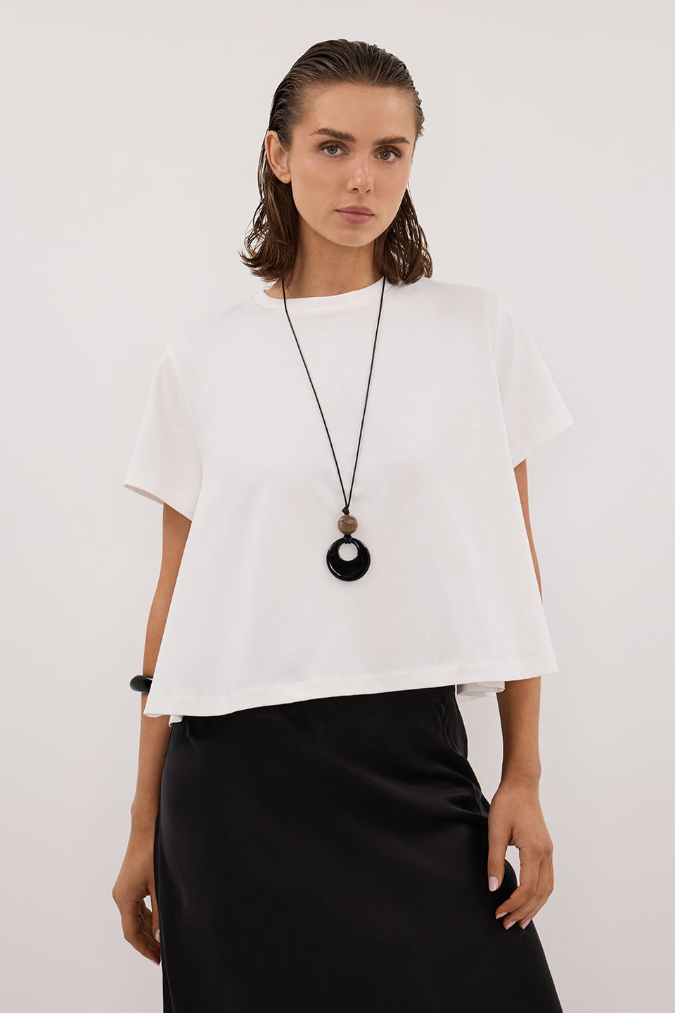 TATUM WHITE SHORT SLEEVE TEE Clothing DISSH Boutiques