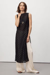 ELBA BLACK SHEER TUNIC TOP