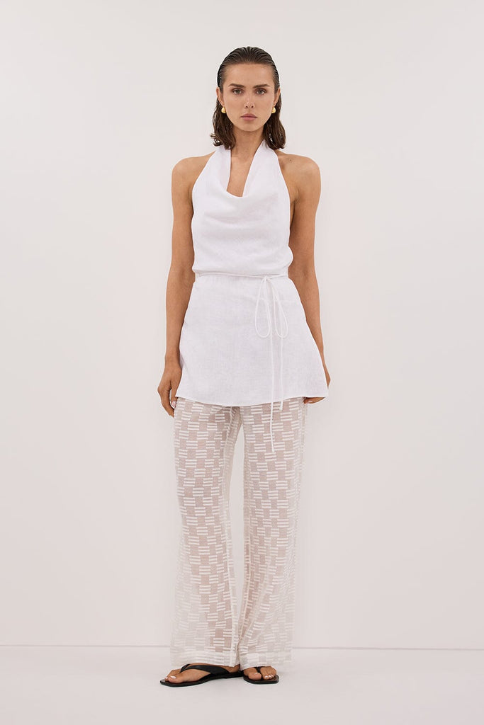 Reda Semi Sheer Pants - Chocolate/White Spot