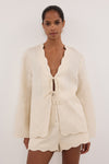 LELA SANDSTONE LINEN LONG SLEEVE TOP