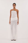 AGNES WHITE CROCHET BANDEAU TOP