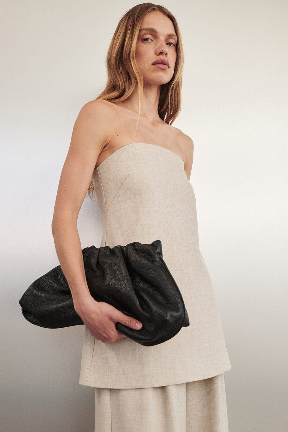 CYRUS NATURAL STRAPLESS TUNIC TOP