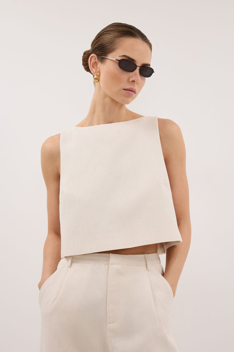 ROSALIE CREAM MARLE SHELL TOP