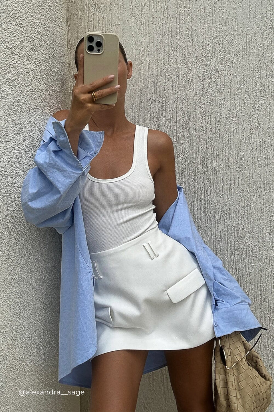 BROOKLYN WHITE SKORT Clothing DISSH Boutiques