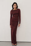 NYRA WINE COLUMN MIDI SKIRT