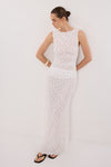 LIZZIE WHITE LAYERED LACE SKIRT