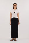 LIZA BLACK TAILORED MIDI SKIRT