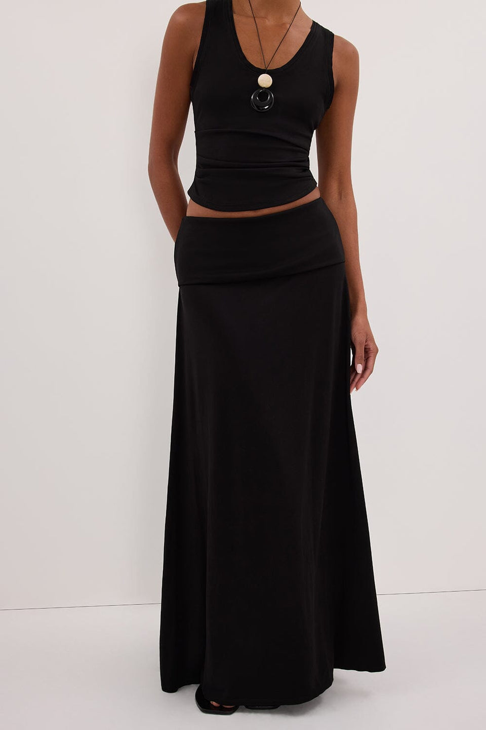 JULIE BLACK MODAL BLEND MAXI SKIRT Clothing DISSH Boutiques