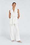 SLOAN WHITE LINEN BLEND PANT