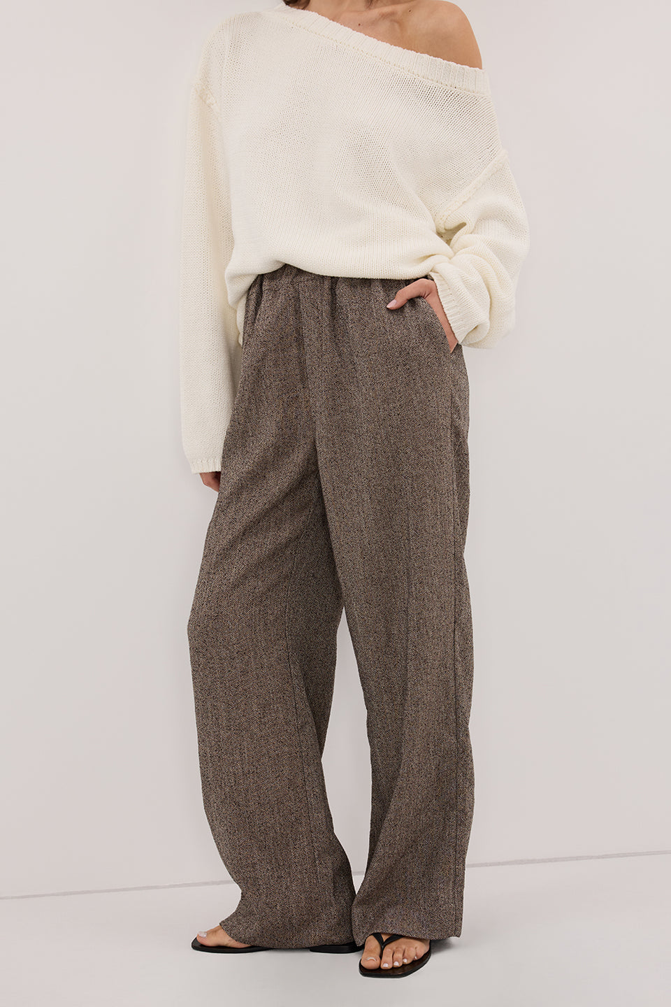 FRANKIE CHOC TWEED PANT Clothing DISSH Boutiques