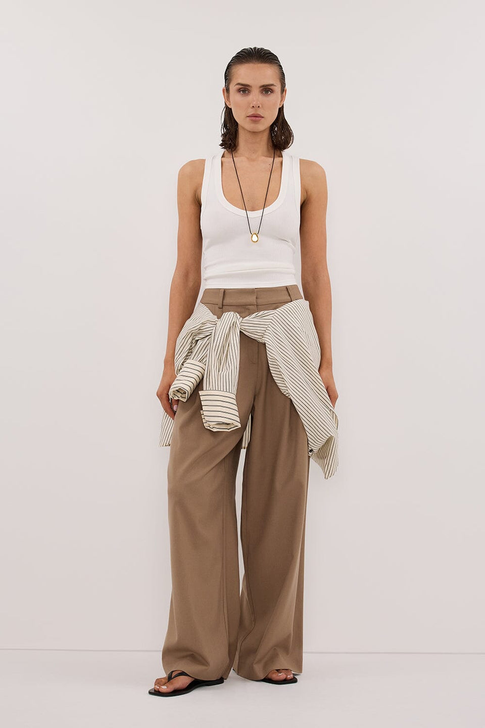 SORAYA TAN MARLE RELAXED TAILORED PANT Clothing DISSH Boutiques