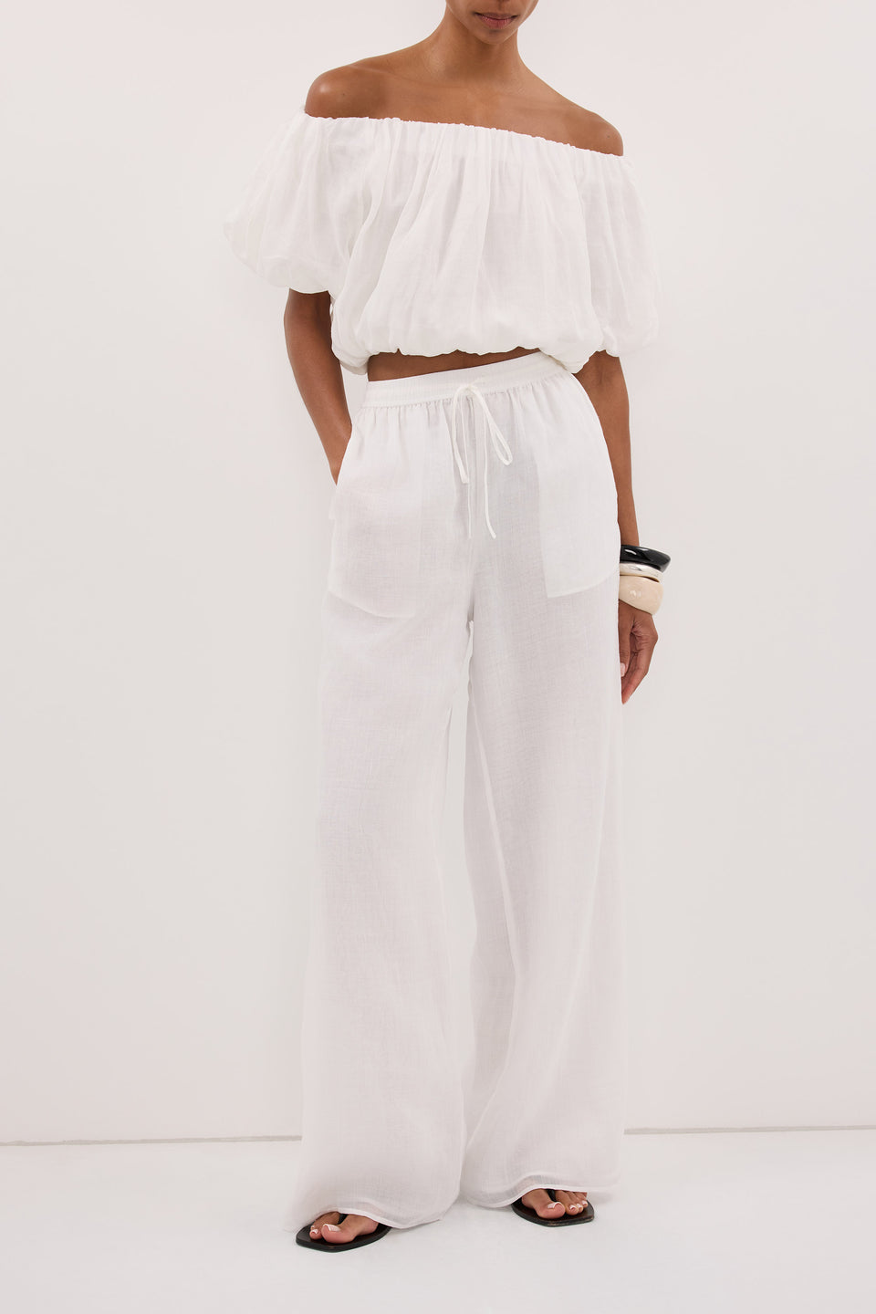 GINNY WHITE RAMIE PANT
