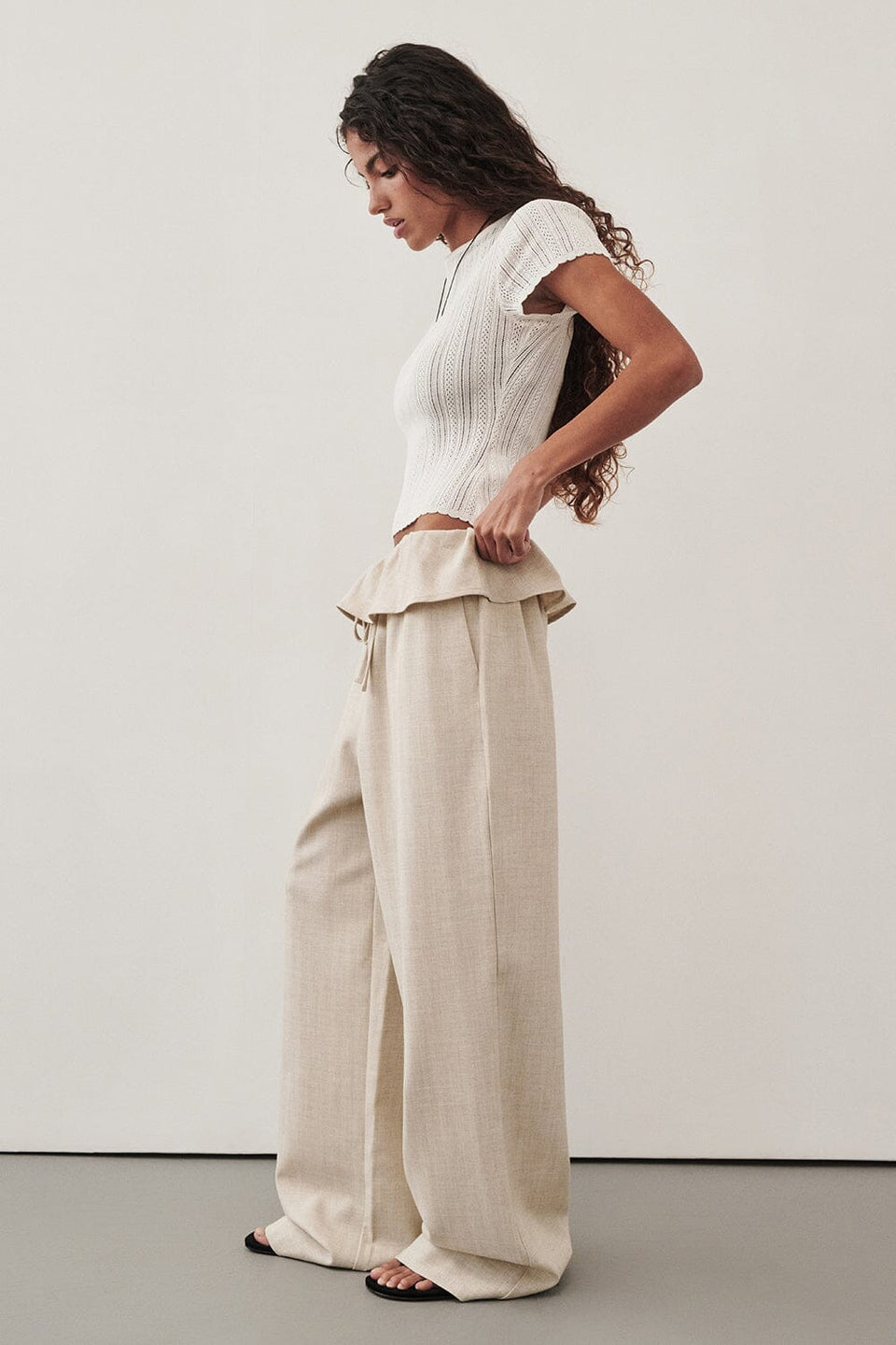 CYRUS NATURAL MARLE FISHERMAN PANT