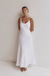 GIANA WHITE LINEN SCOOP MAXI DRESS