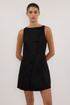 TOMMY BLACK LINEN MINI DRESS