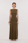 HADLEY OLIVE SLEEVELESS KNIT MAXI DRESS