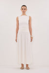 MEG OFF WHITE SLEEVELESS KNIT MIDI DRESS