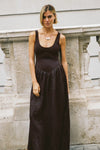 SKYLER BURNT CHOC HYBRID MIDI DRESS