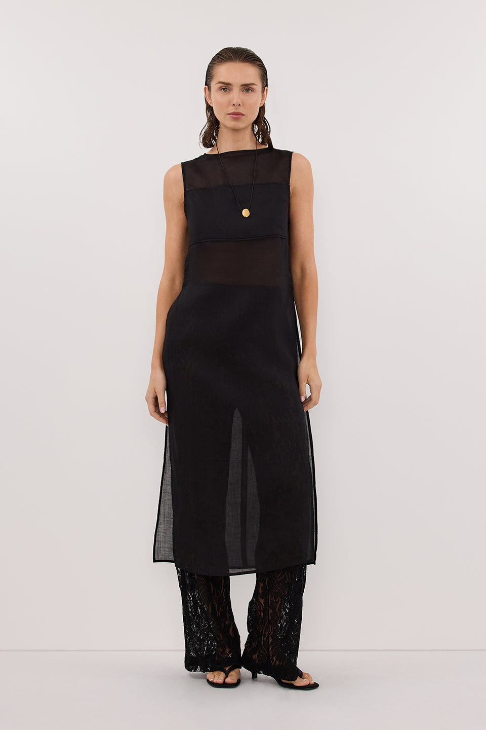 KAI BLACK RAMIE TUNIC TOP - PRE ORDER Clothing DISSH Boutiques 6 BLACK