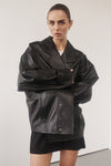 MARGOT BLACK OVERSIZED LEATHER JACKET