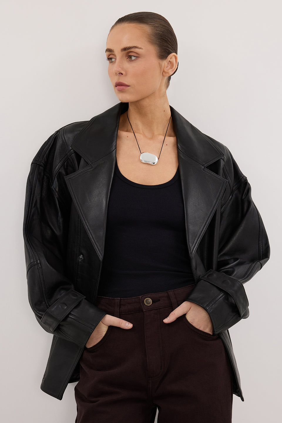 MARGOT BLACK LEATHER JACKET Clothing DISSH Boutiques
