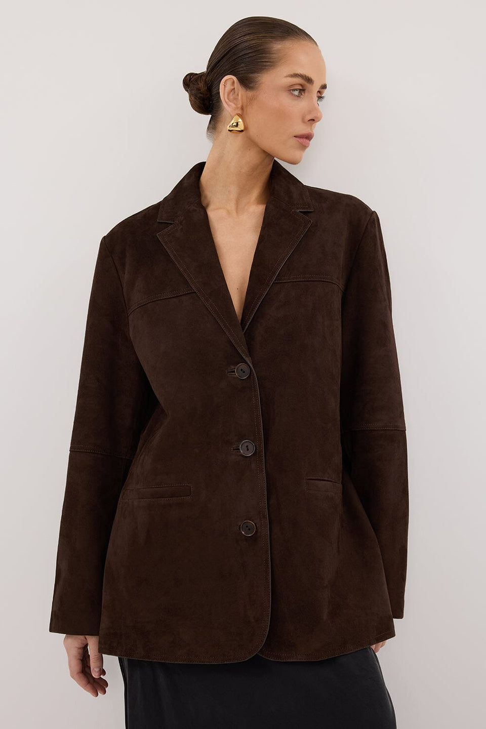 HENDRIX BITTER CHOC SUEDE JACKET Clothing DISSH Boutiques