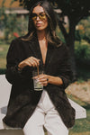 HENDRIX BITTER CHOC OVERSIZED SUEDE JACKET