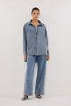 ASHTON CLASSIC BLUE OVERSIZED DENIM SHIRT